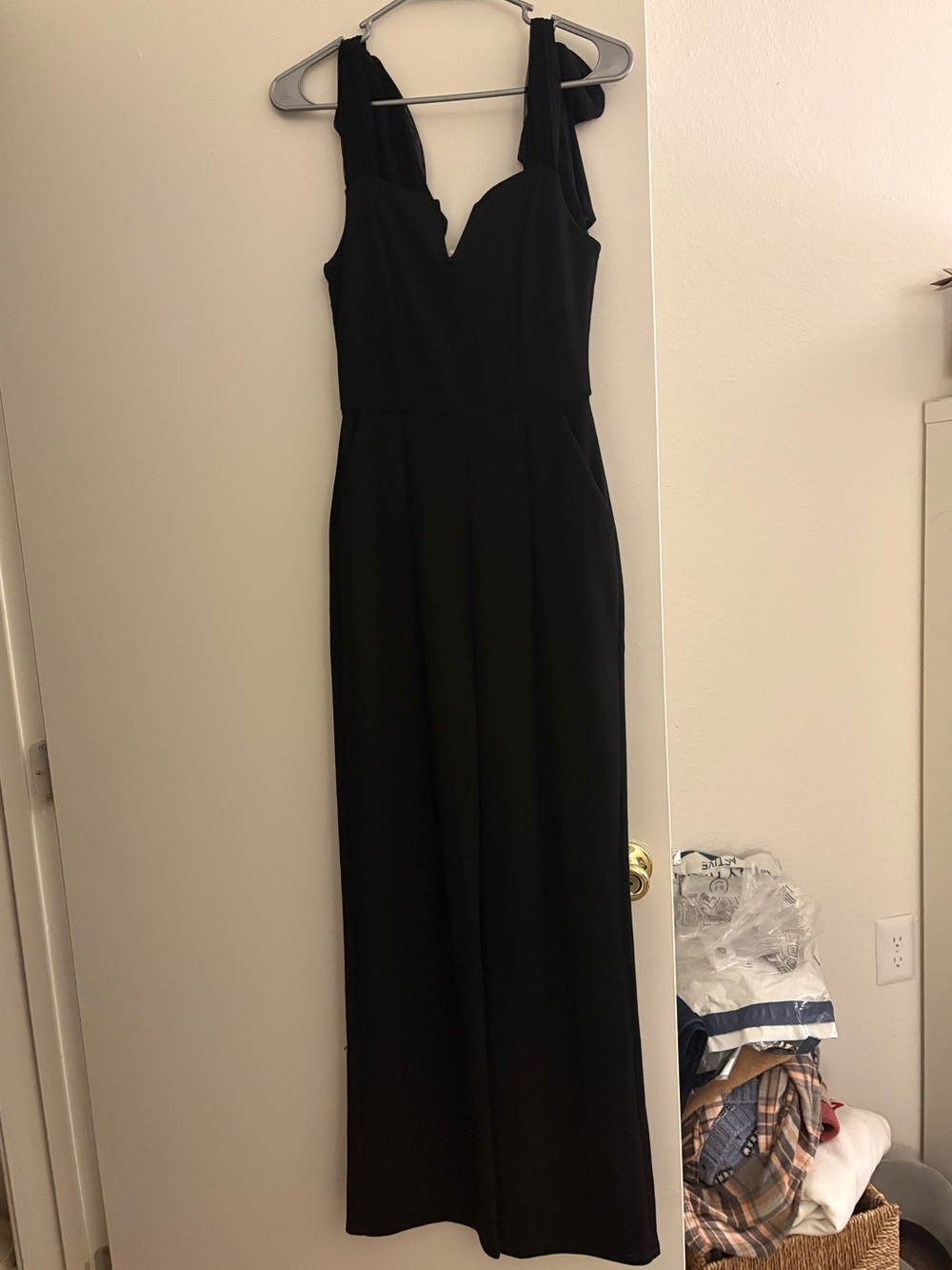 NWT Elegant Black Tie Strap Jumpsuit